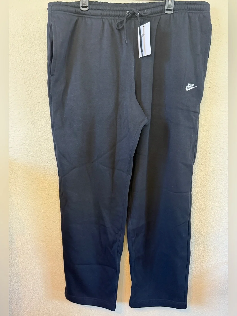 Nike Men’s Open Hem Fleece Pocket Sweatpants, Black, Size XXL